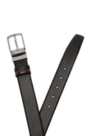 Men's Black Printed Leather Belt | Derimod