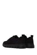 Erkek Siyah Bağcıklı Nubuk Deri Casual Sneaker | Derimod