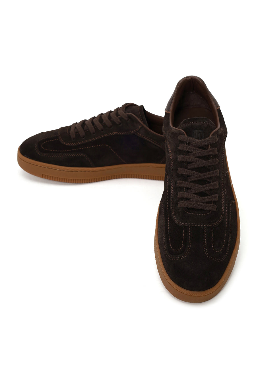 Male Brown Lace-Up Thick-Soled Suede Leather Sneaker