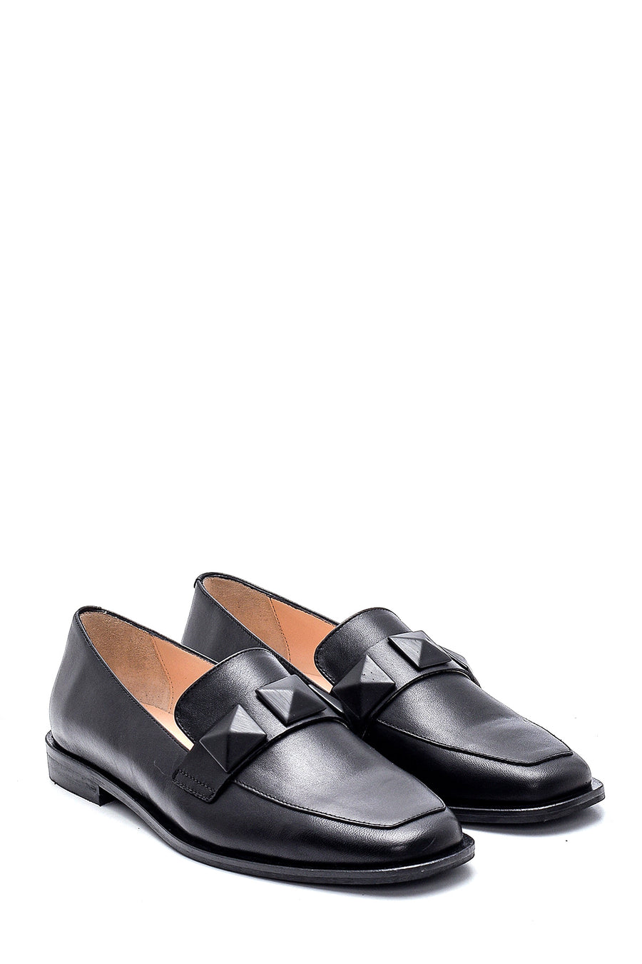 Kadın Deri Taşlı Loafer