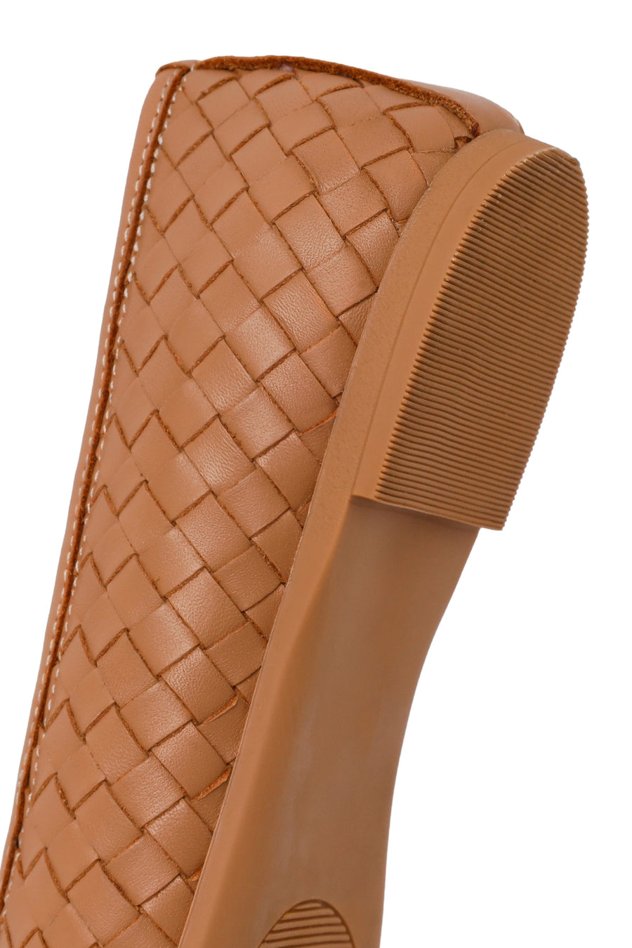 Woman Beige Braided Leather Ballet Flat