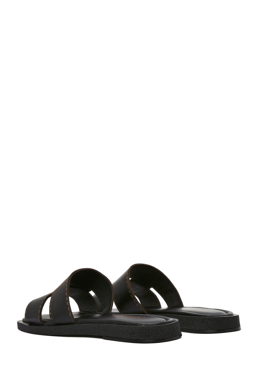 Women's Black Leather Slippers