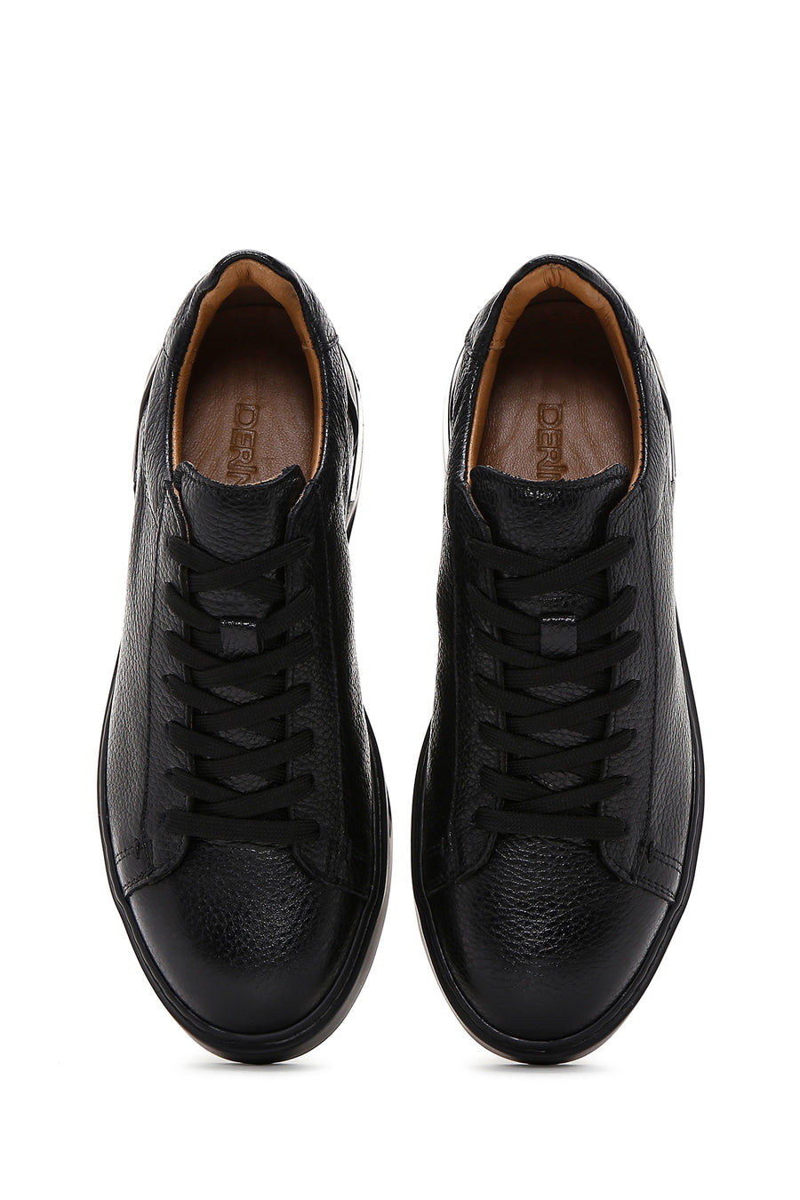 Men's Black Lace-up Leather Sneaker