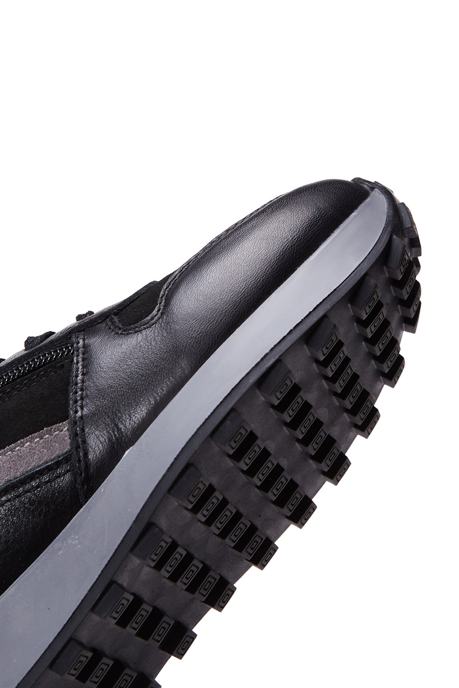 Kadın Siyah Süet Detaylı Deri Sneaker