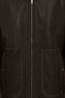 Costa Men's Brown Leather Jacket | Derimod