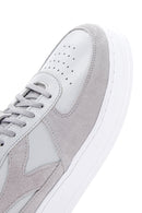 Men's Gray Suede Leather Detailed Thick Soled Sneaker | Derimod