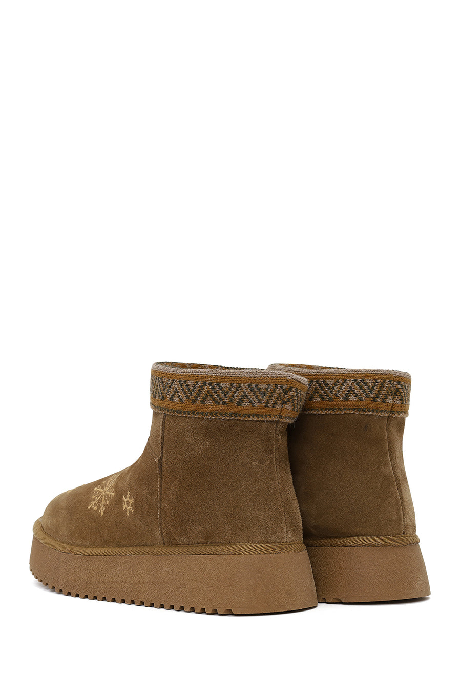 Woman Taba Patterned Suede Teddy Boots