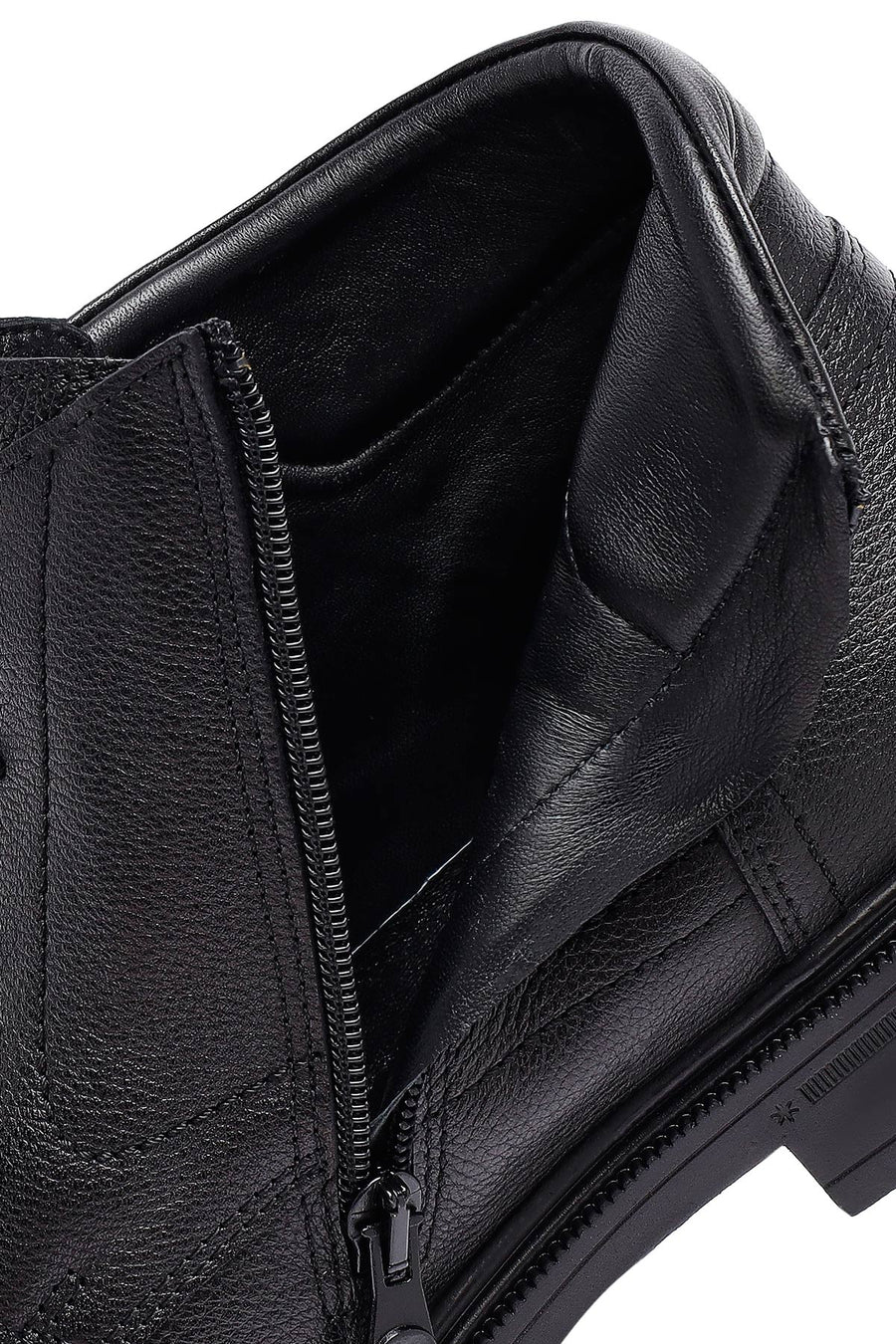 Male Black Zip Closure Leather Boots