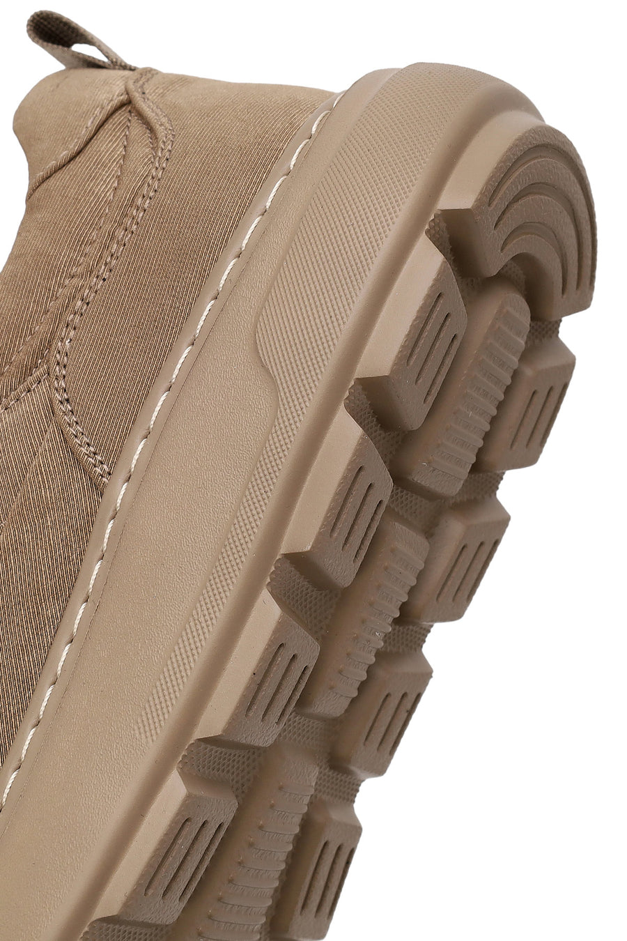 Derimod Zero Male Beige Lace-Up Thick-Soled Fabric Sneaker