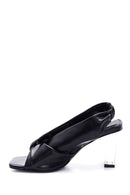 Women's Black Transparent Heeled Sandals | Derimod