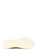 Woman Beige Stone-Embellished Suede Comfort Shoes | Derimod