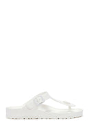 Birkenstock Women's White Flip Flops Gizeh Eva Slippers | Derimod