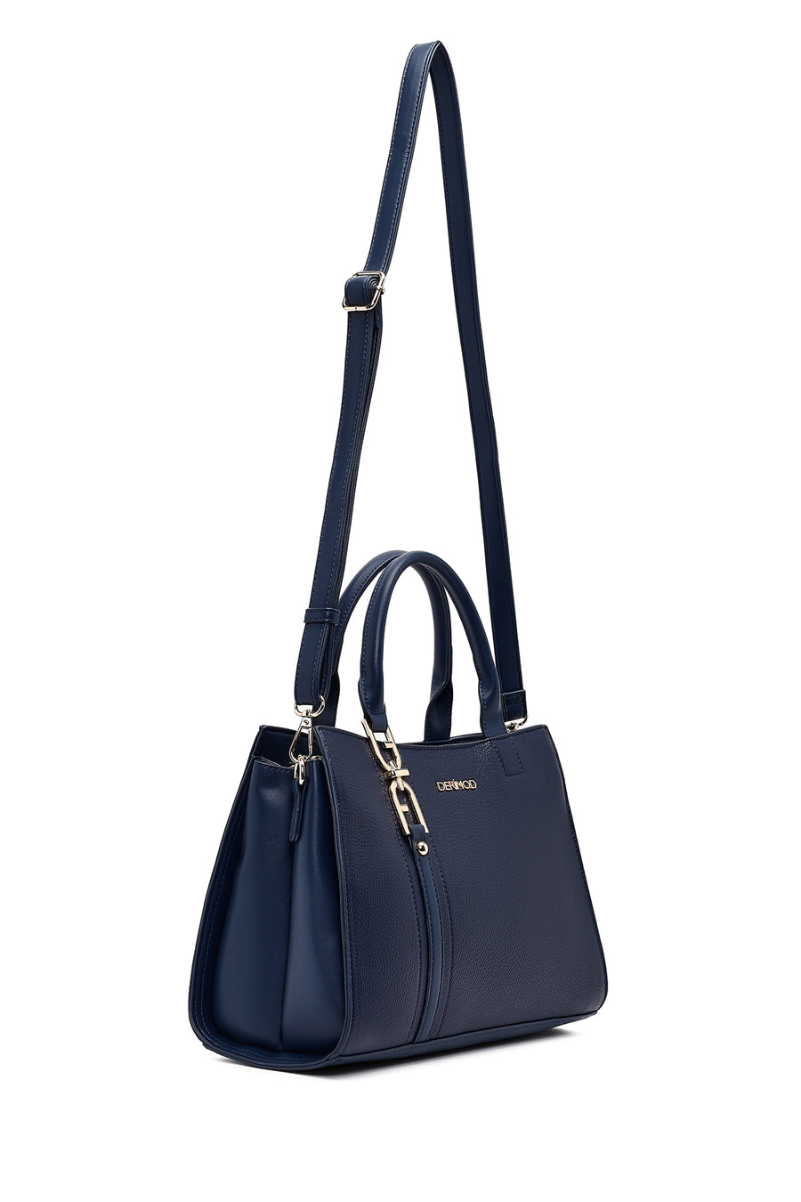 Woman Navy Long-Strap Classic Shoulder Bag