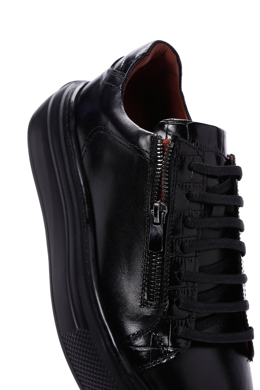 Men's Black Leather Sneaker