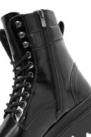 Men's Black Zippered Leather Combat Boots | Derimod