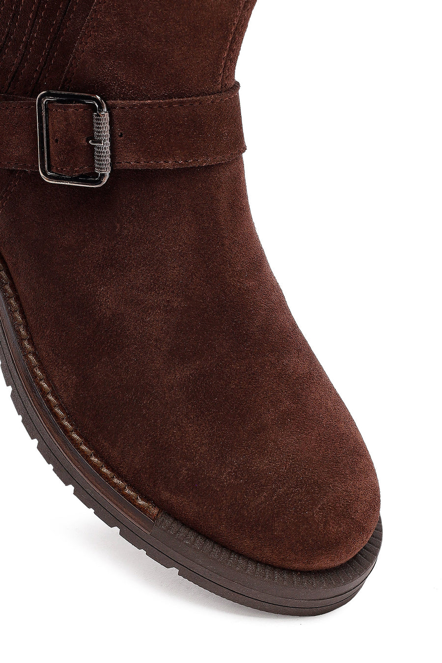 Woman Brown Suede Chelsea Boots