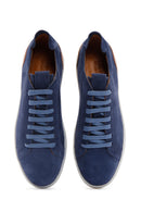 Men's Indigo Suede Leather Sneaker | Derimod