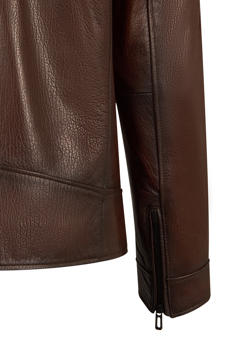 Carter Male Brown Double-breasted Collar Leather Jacket