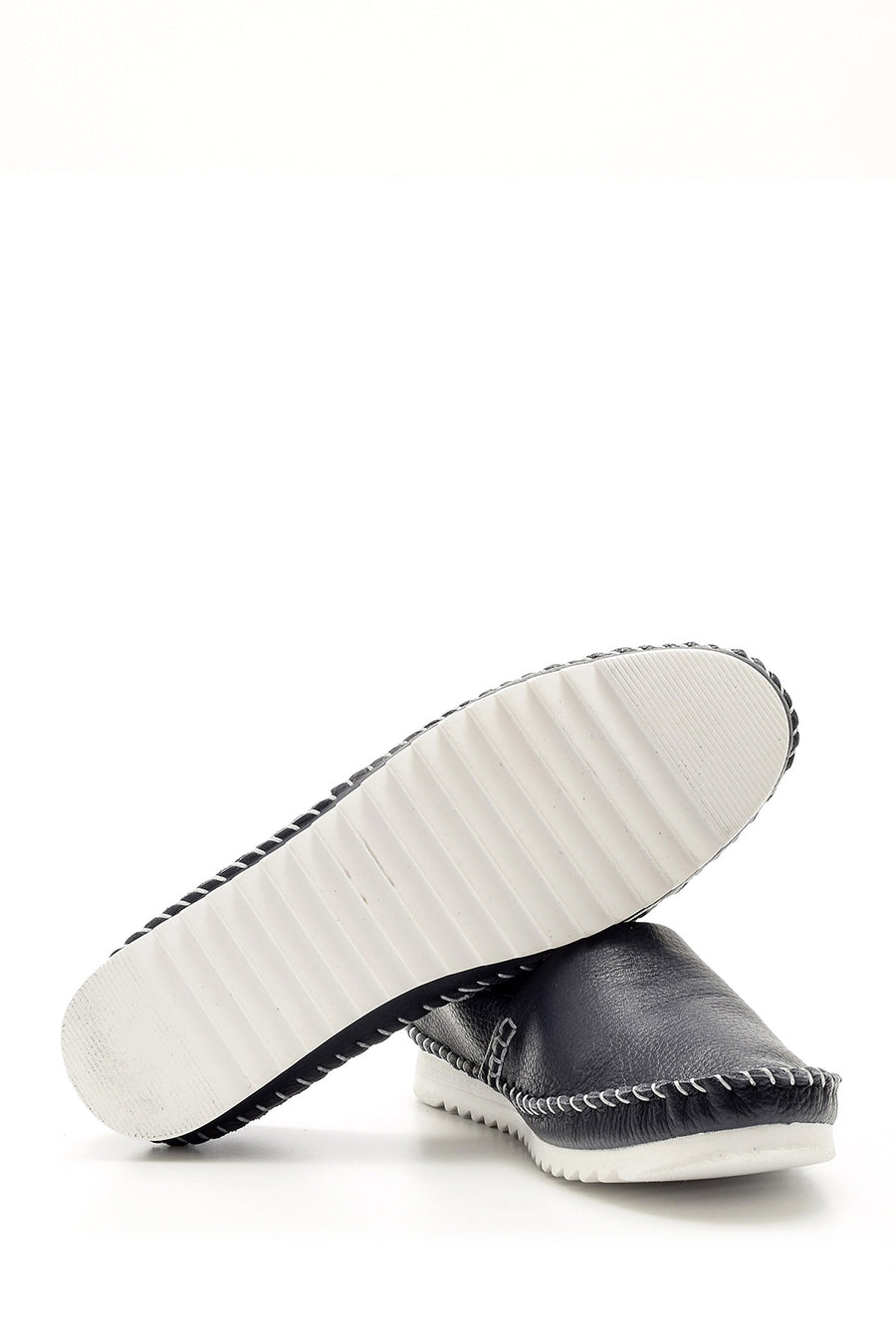 Kadın Dikiş Detaylı Deri Loafer