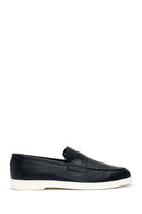 Men's Navy Blue Leather Loafer | Derimod