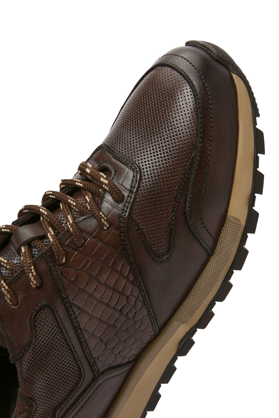 Men's Brown Lace-Up Leather Casual Sneaker