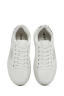 Women's White Thick Soled Stone Sneaker | Derimod