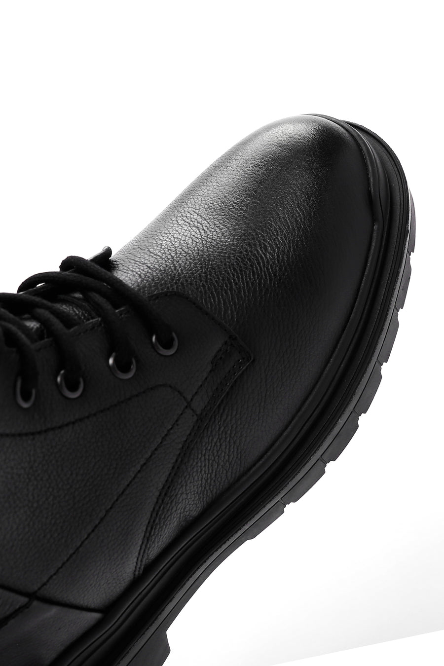 Men's Black Zippered Casual Leather Boots