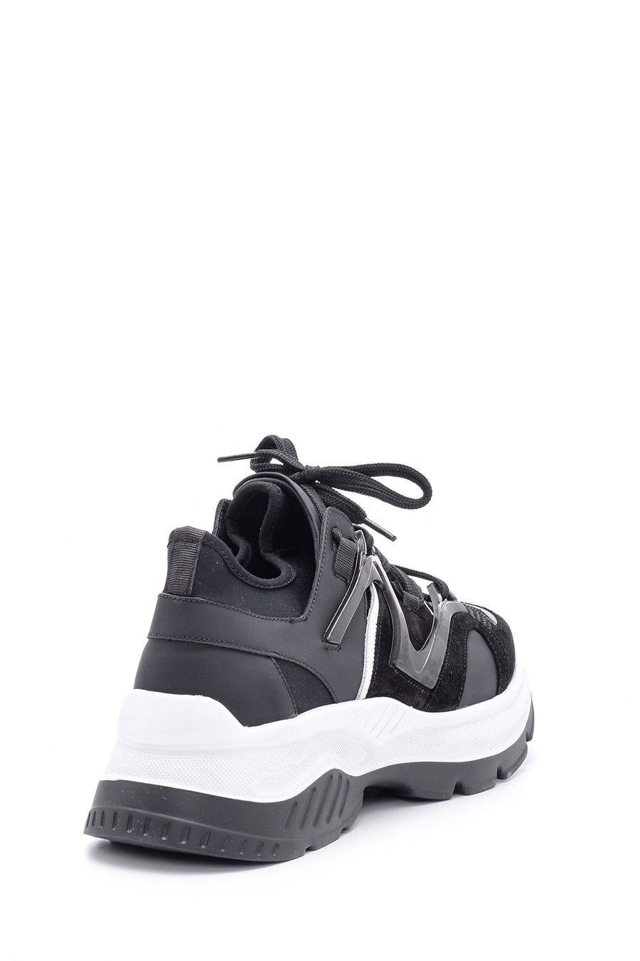 Erkek Süet Detaylı Deri Sneaker