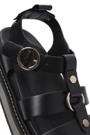 Kadın Siyah Bilekten Bağlamalı Kalın Tabanlı Sandalet | Derimod