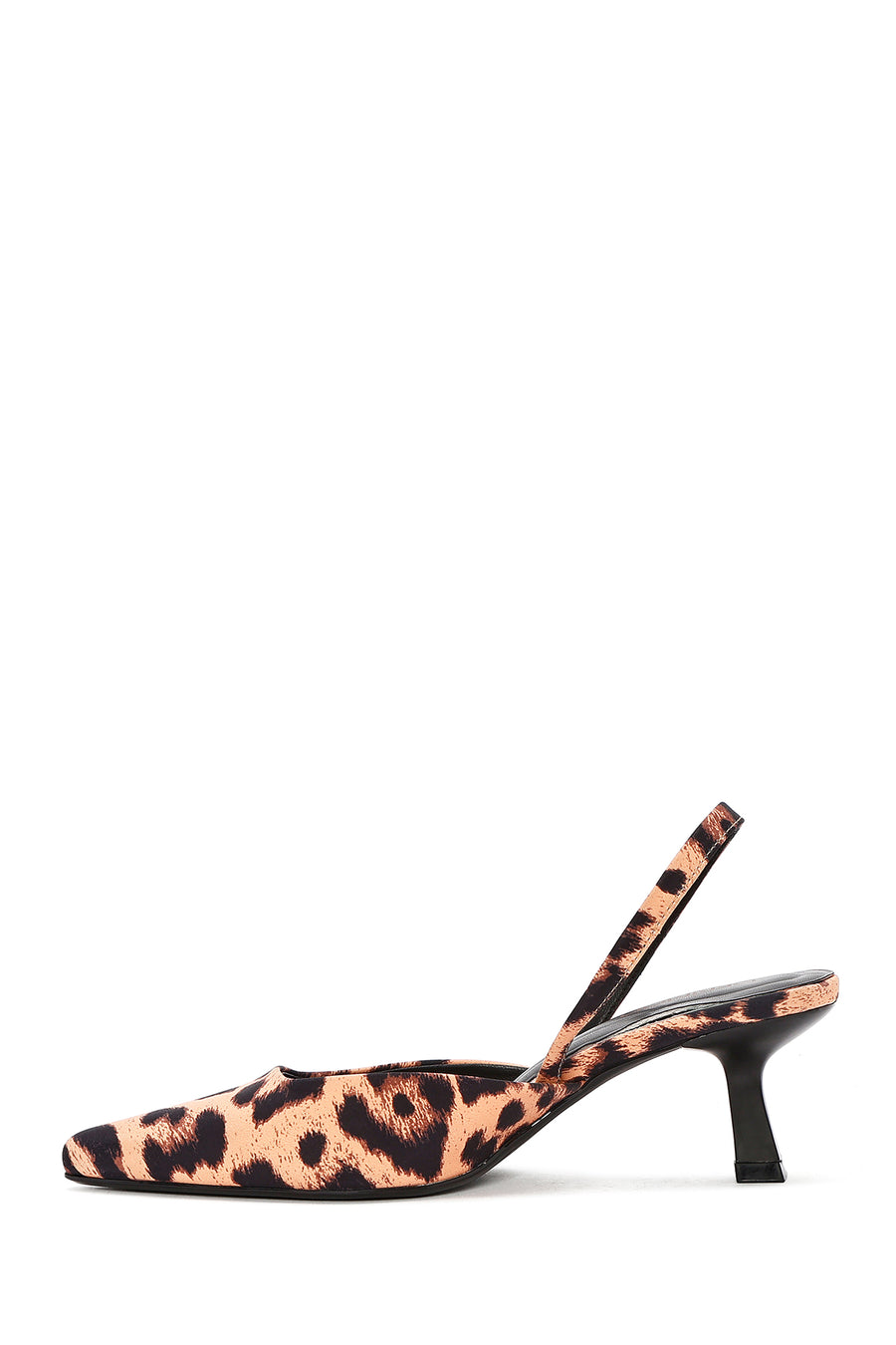 Women's Leopard Slingback Low Thin Heel Shoes