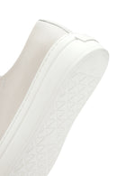 Men's White Lace-up Thick-Sole Leather Sneaker | Derimod