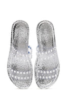 Women's Silver Stone Transparent Slippers | Derimod