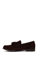 Male Brown Tasselled Suede Casual Loafer | Derimod
