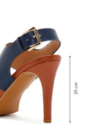 Women's Navy Blue Thin Heeled Sandals | Derimod