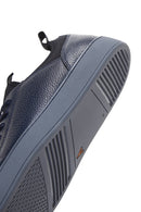 Men's Navy Blue Leather Sneaker | Derimod