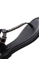 Women's Black Leather Sandals | Derimod