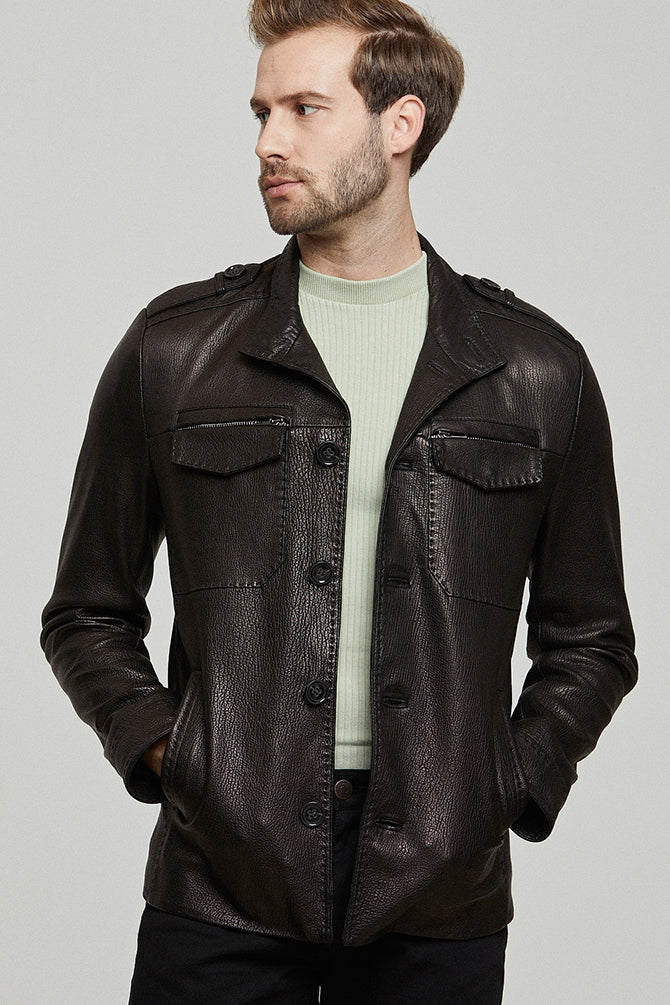 Moreno Men's Black Sports Blazer Leather Jacket