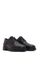 Woman Black Lace-up Leather Masculine Shoes | Derimod