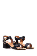 Women's Black Thick Heeled Sandals | Derimod