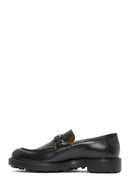 Men's Black Buckle Detailed Leather Casual Loafer | Derimod