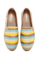 Women's Yellow Straw Espadrilles | Derimod