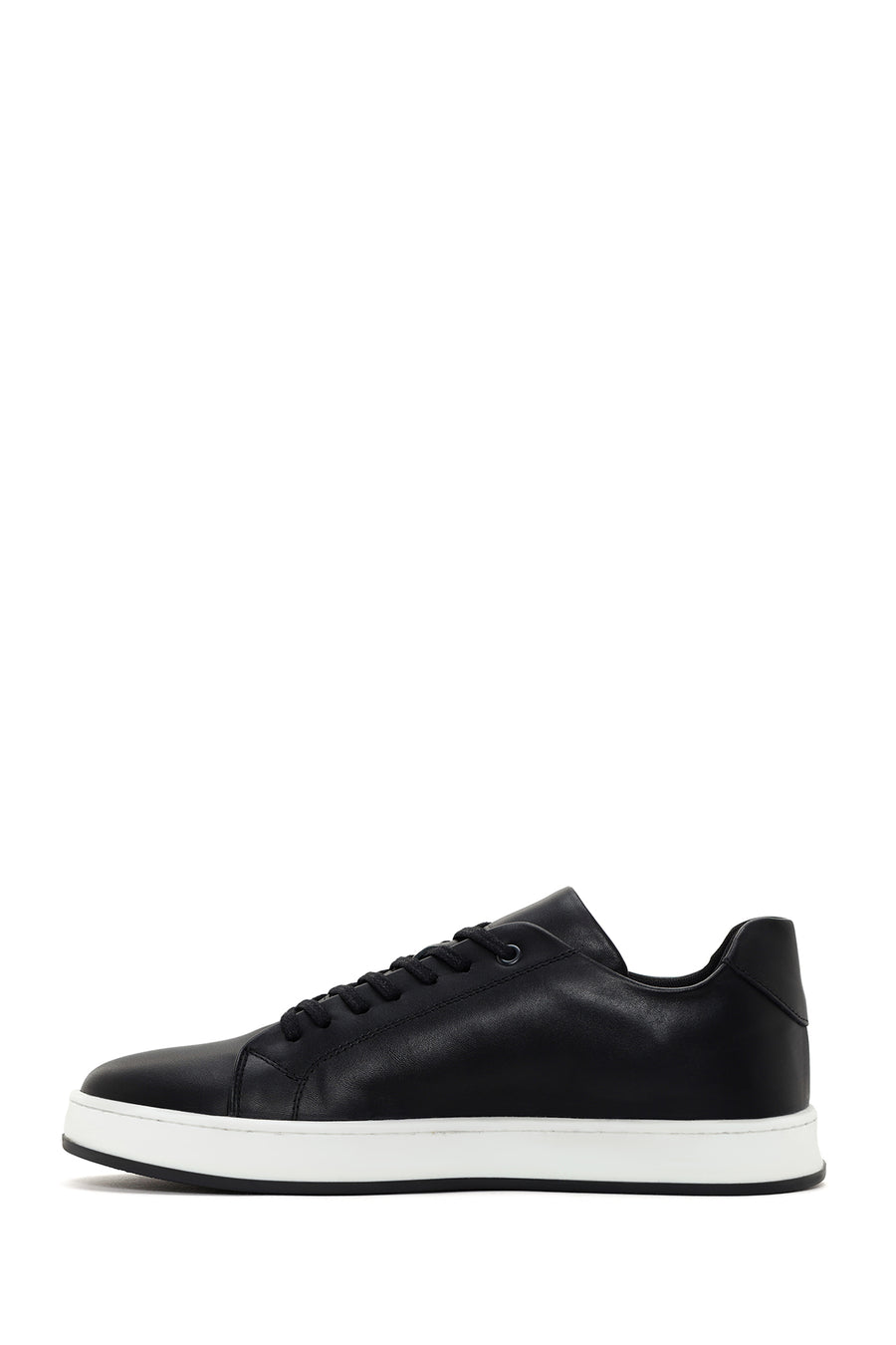 Men's Black Lace-up Leather Sneaker