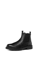 Geox Men's Black Lagorai + Grip Abx Zippered Waterproof Leather Casual Boots | Derimod