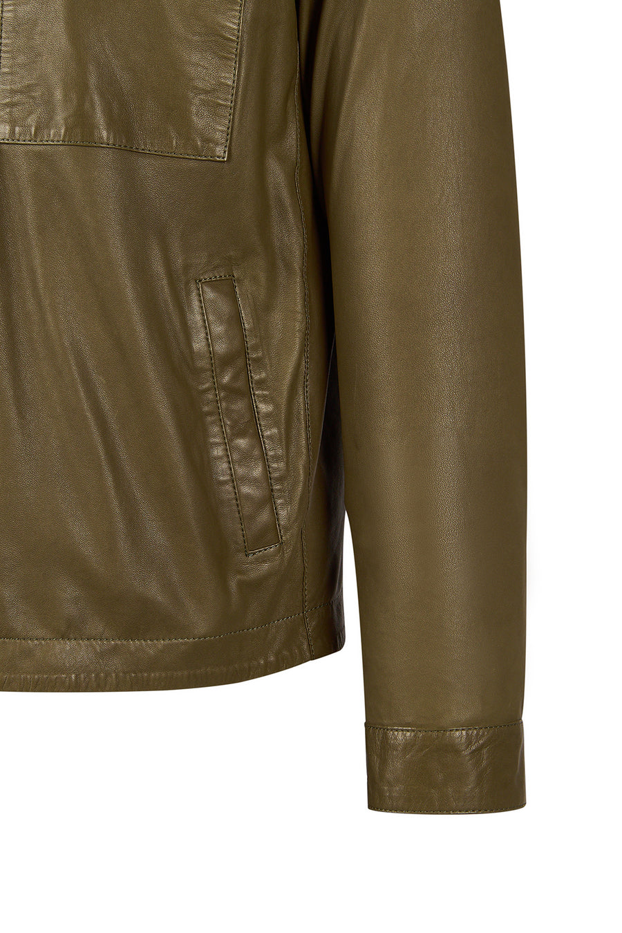Modric Male Green Leather Jacket