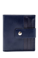 Men's Navy Blue Leather Wallet | Derimod