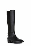 Geox Women's Black Felicity Zippered Leather Boots | Derimod