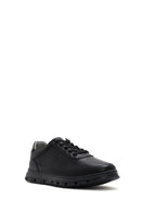 Erkek Siyah Bağcıklı Deri Casual Sneaker | Derimod