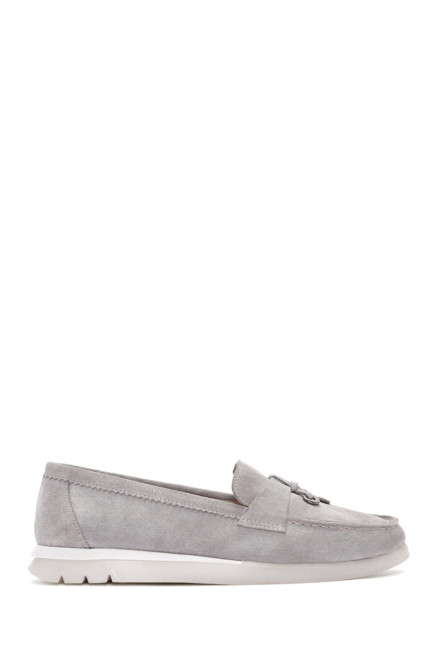 Kadın Vizon Tokalı Süet Deri Comfort Loafer 25SFD151910 | Derimod