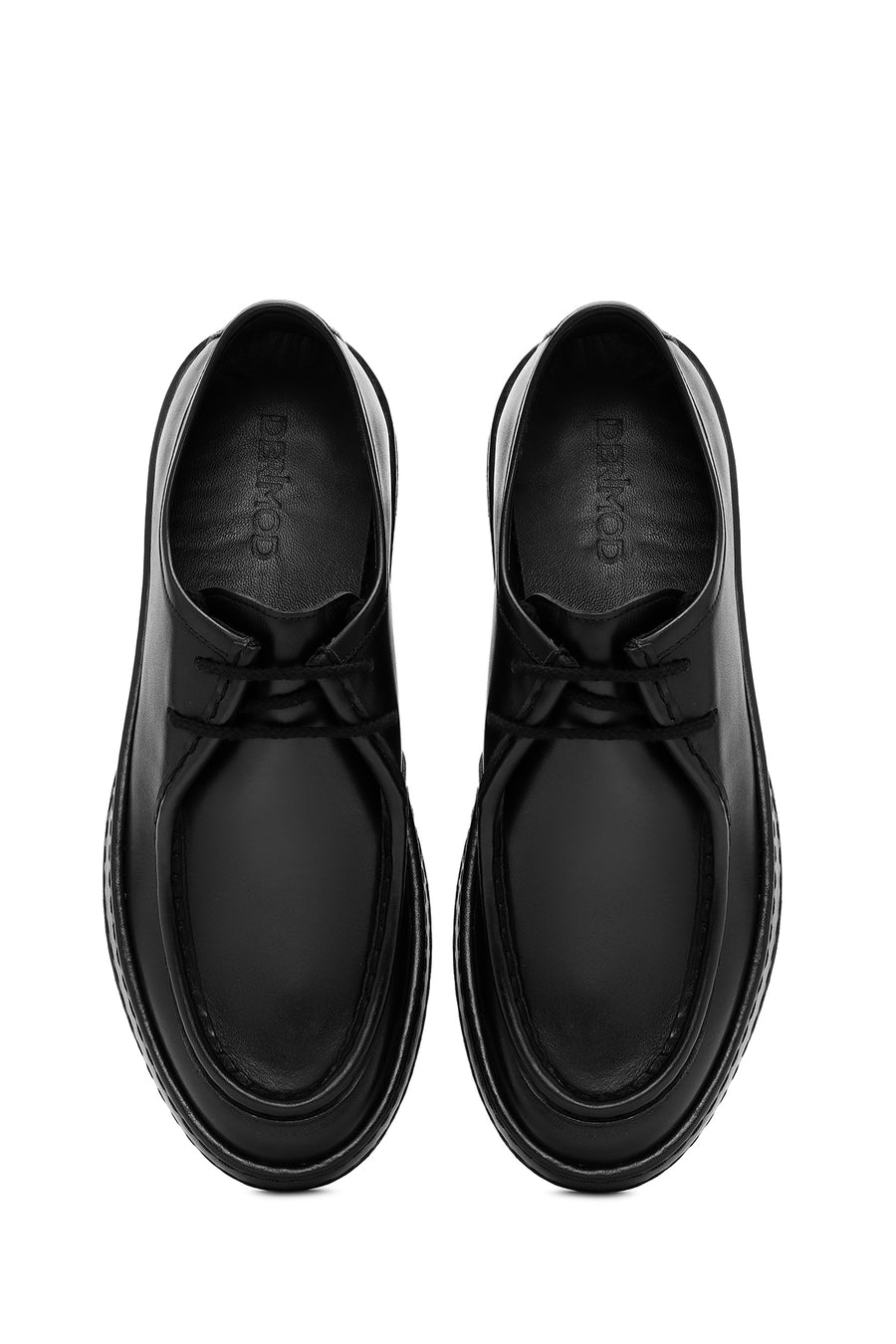 Men's Black Lace-up Leather Casual Shoes