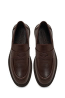 Men's Brown Thick Sole Leather Loafer | Derimod